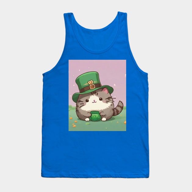 Cute St. Paddy's day pusheen Tank Top by Love of animals